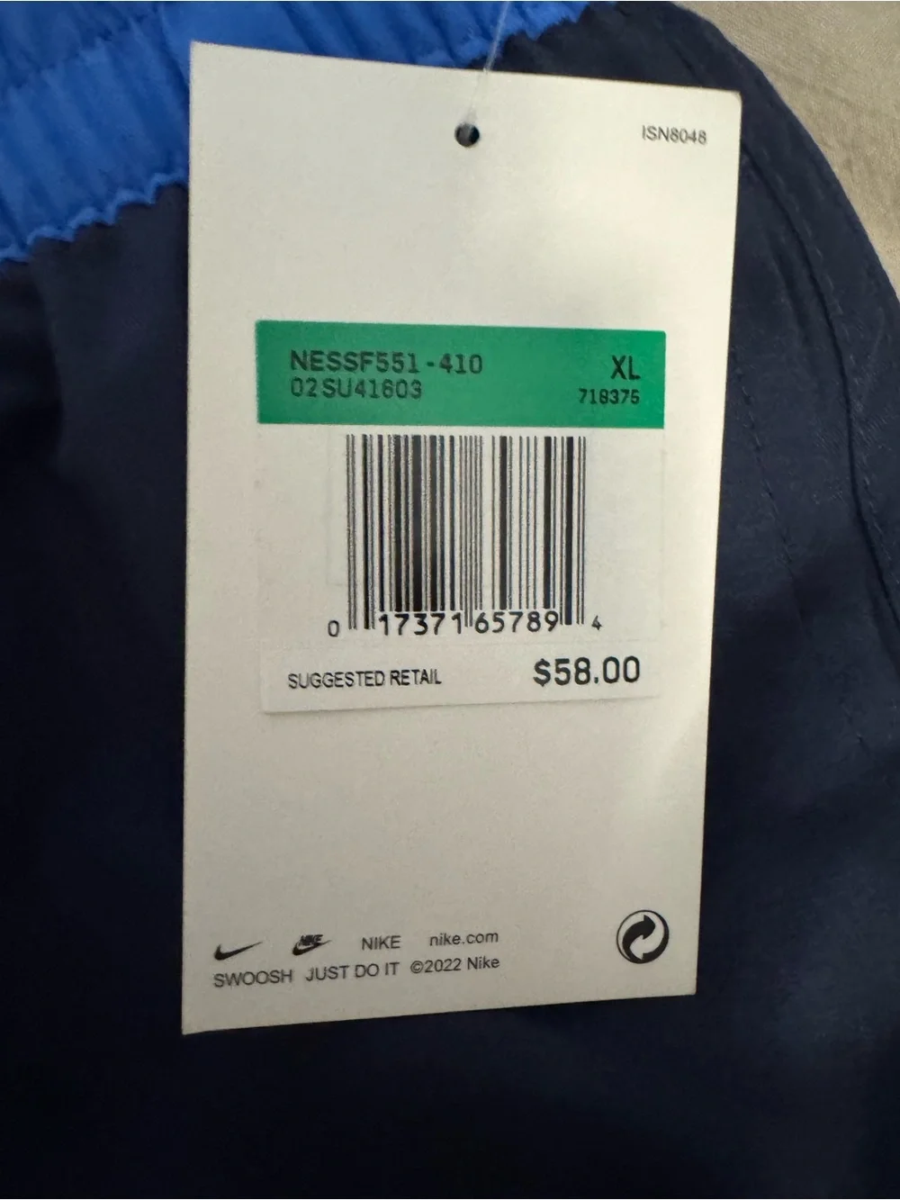 Nike Men’s Navy Swim Trunks with Pink & Blue Waistband